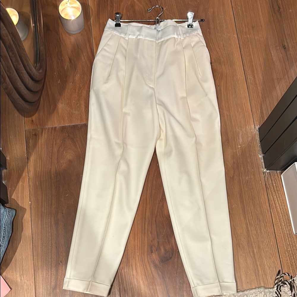 Racil Chic Cream High-Waisted tuxedo Trousers